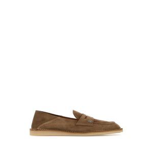 Dolce & Gabbana Men Brown Suede Loafers